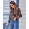 Zeagoo Button Down Shirts for Women Dressy Printed Long Sleeve Blouse(Mz721)