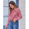 Zeagoo Button Down Shirts for Women Dressy Printed Long Sleeve Blouse(Mz750)