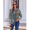 Zeagoo Button Down Shirts for Women Dressy Printed Long Sleeve Blouse(Mz779)