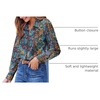 Zeagoo Button Down Shirts for Women Dressy Printed Long Sleeve Blouse(Mz779)