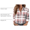 Zeagoo Button Down Shirts for Women Dressy Printed Long Sleeve Blouse(Pink Plaid)