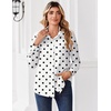 Zeagoo Button Down Shirts for Women Dressy Printed Long Sleeve Blouse(Polka Dots White 592)