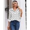Zeagoo Button Down Shirts for Women Dressy Printed Long Sleeve Blouse(Polka Dots White 592)