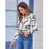 Zeagoo Button Down Shirts for Women Dressy Printed Long Sleeve Blouse(Sf198)