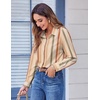 Zeagoo Button Down Shirts for Women Dressy Printed Long Sleeve Blouse(Stripe Multicolor)