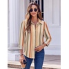 Zeagoo Button Down Shirts for Women Dressy Printed Long Sleeve Blouse(Stripe Multicolor)