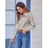 Zeagoo Button Down Shirts for Women Dressy Printed Long Sleeve Blouse(Xh216)