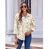 Zeagoo Button Down Shirts for Women Dressy Printed Long Sleeve Blouse(Xh403)
