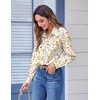Zeagoo Button Down Shirts for Women Dressy Printed Long Sleeve Blouse(Xh403)