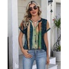 Zeagoo Button Down Shirts for Women Short Sleeve Tops V Neck Collar Blouses Business Casual Outfits(Cx289)