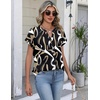 Zeagoo Button Down Shirts for Women Short Sleeve Tops V Neck Collar Blouses Business Casual Outfits(Cx312)