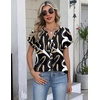 Zeagoo Button Down Shirts for Women Short Sleeve Tops V Neck Collar Blouses Business Casual Outfits(Cx312)