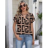 Zeagoo Button Down Shirts for Women Short Sleeve Tops V Neck Collar Blouses Business Casual Outfits(Jh308)