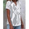 Zeagoo Button Down Shirts for Women Short Sleeve Tops V Neck Collar Blouses Business Casual Outfits(Jh611)