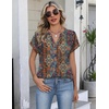 Zeagoo Button Down Shirts for Women Short Sleeve Tops V Neck Collar Blouses Business Casual Outfits(Mz721)