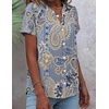 Zeagoo Button Down Shirts for Women Short Sleeve Tops V Neck Collar Blouses Business Casual Outfits(Mz919)