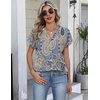 Zeagoo Button Down Shirts for Women Short Sleeve Tops V Neck Collar Blouses Business Casual Outfits(Mz919)