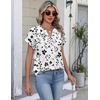 Zeagoo Button Down Shirts for Women Short Sleeve Tops V Neck Collar Blouses Business Casual Outfits(Sf291)
