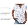 Zeagoo Button Down Shirts for Women Short Sleeve Tops V Neck Collar Blouses Business Casual Outfits(Sp106)