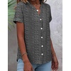 Zeagoo Button Down Shirts for Women Short Sleeve Tops V Neck Collar Blouses Business Casual Outfits(Tz400)