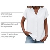 Zeagoo Button Down Shirts for Women Short Sleeve Tops V Neck Collar Blouses Business Casual Outfits(White)