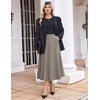Zeagoo Plaid Skirts for Women Elastic Waist Aline Tartan Skirt with Pockets(Black Khaki)