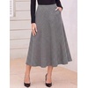 Zeagoo Plaid Skirts for Women Elastic Waist Aline Tartan Skirt with Pockets(Black White)
