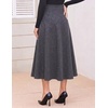Zeagoo Plaid Skirts for Women Elastic Waist Aline Tartan Skirt with Pockets(Dark Grey)