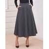 Zeagoo Plaid Skirts for Women Elastic Waist Aline Tartan Skirt with Pockets(Dark Grey)