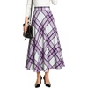 Zeagoo Plaid Skirts for Women Elastic Waist Aline Tartan Skirt with Pockets(Gw130)