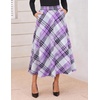 Zeagoo Plaid Skirts for Women Elastic Waist Aline Tartan Skirt with Pockets(Gw130)