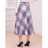 Zeagoo Plaid Skirts for Women Elastic Waist Aline Tartan Skirt with Pockets(Gw130)