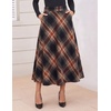 Zeagoo Plaid Skirts for Women Elastic Waist Aline Tartan Skirt with Pockets(Gw53)
