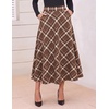 Zeagoo Plaid Skirts for Women Elastic Waist Aline Tartan Skirt with Pockets(Gz919)