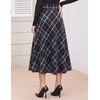 Zeagoo Plaid Skirts for Women Elastic Waist Aline Tartan Skirt with Pockets(Plaid Black)