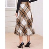 Zeagoo Plaid Skirts for Women Elastic Waist Aline Tartan Skirt with Pockets(Plaid Brown)