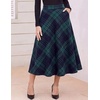 Zeagoo Plaid Skirts for Women Elastic Waist Aline Tartan Skirt with Pockets(Plaid Green)