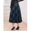 Zeagoo Plaid Skirts for Women Elastic Waist Aline Tartan Skirt with Pockets(Plaid Green)