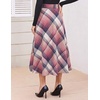 Zeagoo Plaid Skirts for Women Elastic Waist Aline Tartan Skirt with Pockets(Plaid Pink)