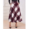 Zeagoo Plaid Skirts for Women Elastic Waist Aline Tartan Skirt with Pockets(Plaid Red)