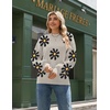 Zeagoo Sweaters for Women Fall Fashion 2025 Trendy Long Sleeve Turtleneck Pullover Lantern Knit Sweater Tops(Apricot-flower)