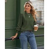 Zeagoo Sweaters for Women Fall Fashion 2025 Trendy Long Sleeve Turtleneck Pullover Lantern Knit Sweater Tops(Army Green)