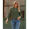 Zeagoo Sweaters for Women Fall Fashion 2025 Trendy Long Sleeve Turtleneck Pullover Lantern Knit Sweater Tops(Army Green)