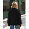 Zeagoo Sweaters for Women Fall Fashion 2025 Trendy Long Sleeve Turtleneck Pullover Lantern Knit Sweater Tops(Black)