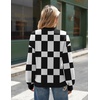 Zeagoo Sweaters for Women Fall Fashion 2025 Trendy Long Sleeve Turtleneck Pullover Lantern Knit Sweater Tops(Blackplaid)