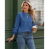 Zeagoo Sweaters for Women Fall Fashion 2025 Trendy Long Sleeve Turtleneck Pullover Lantern Knit Sweater Tops(Blue)