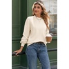 Zeagoo Sweaters for Women Fall Fashion 2025 Trendy Long Sleeve Turtleneck Pullover Lantern Knit Sweater Tops(Cream)