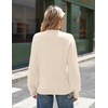 Zeagoo Sweaters for Women Fall Fashion 2025 Trendy Long Sleeve Turtleneck Pullover Lantern Knit Sweater Tops(Cream)