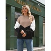 Zeagoo Sweaters for Women Fall Fashion 2025 Trendy Long Sleeve Turtleneck Pullover Lantern Knit Sweater Tops(Khaki Black)