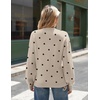 Zeagoo Sweaters for Women Fall Fashion 2025 Trendy Long Sleeve Turtleneck Pullover Lantern Knit Sweater Tops(Khaki Polka Dot)